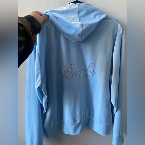 Blue Bride Velour Zip Up - Picture 1 of 3